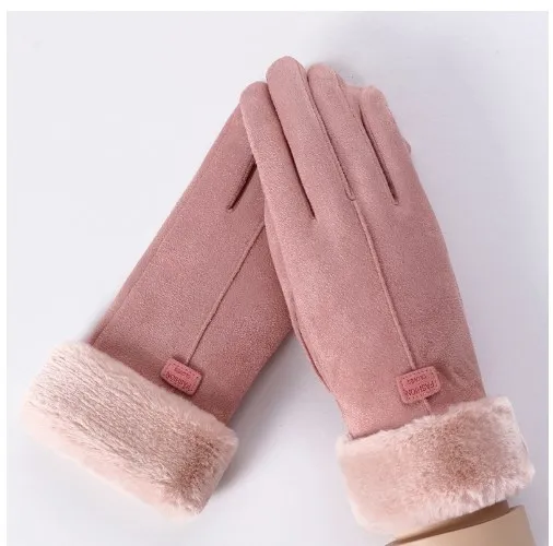 Gants chauds en fourrure - Gray style 1 - Mitaine - Écran tactile - Automne - Hiver - Femme