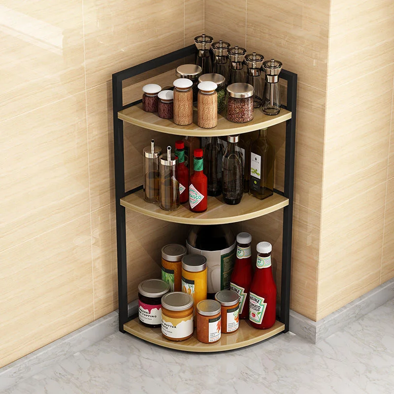 Kitchen Triangle Shelf Organizer Multi-Purpose Corner Spice Shelf Removable  Steel Rack Home Oil Salt Vinegar Storage Racks