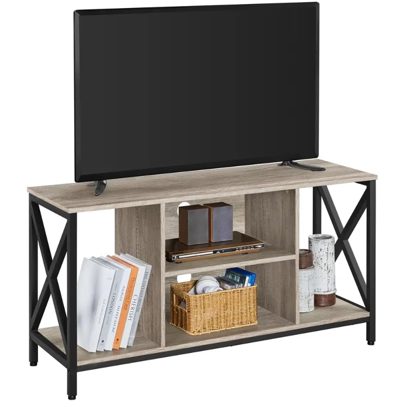 

SmileMart 47inch Industrial Wooden TV Stand with Storage for Living Room, Gray Modern Tv Stand Tv Stand Living Room Furniture
