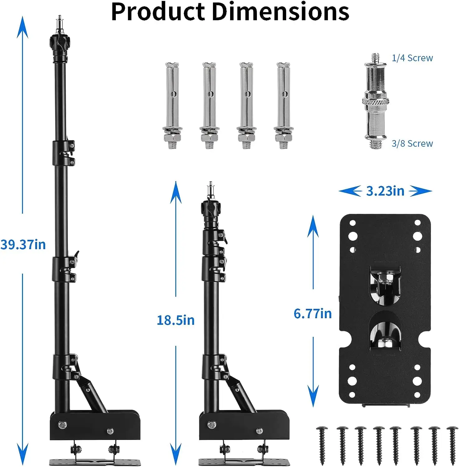 Selens Wall Mount Ring Light Boom Arm Photography 39.4inch Triangle Mount for Studio Video Light/Monolight Support 180° Rotation images - 6