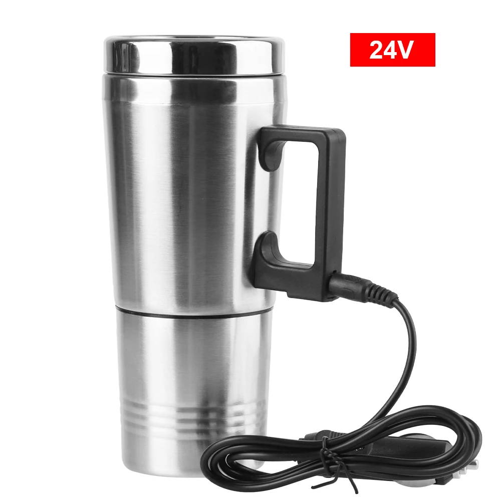 스테인리스 스틸 12V/24V 300ml 전기 가열 자동차 주전자 차량용 가열 컵 캠핑 여행용 주전자