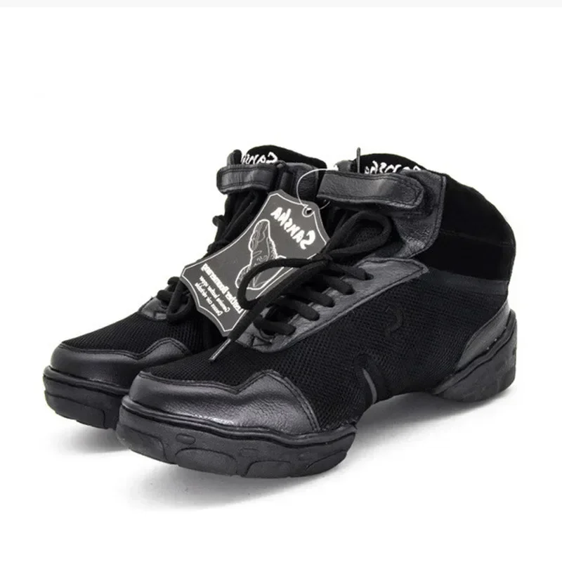 Men Leather Mesh Upper High Top Elevator Shoes Inside Professional Dance Sneakers Jazz Salsa Modern 6