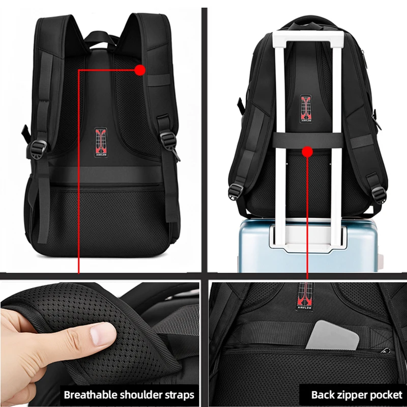 Waterproof Oxford Backpack for Men with USB Charging Port