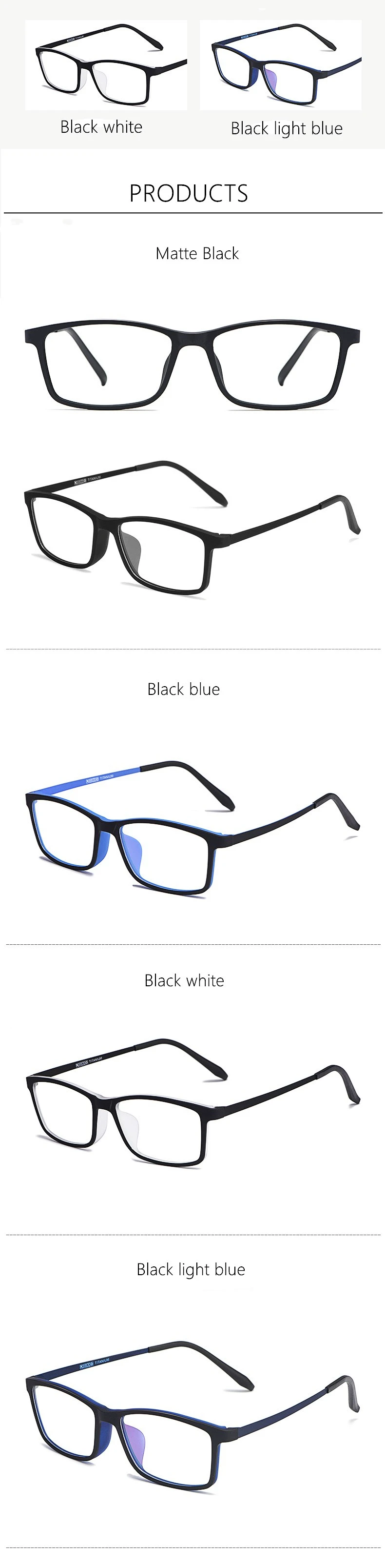 YIMARUILI Ultra-licht TR90 Platz Brillen Frauen Mode Kleine Gesicht Reinem Titan Optische Brillen Rahmen Männer HR3048 – Detail 5