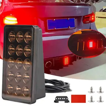 Luce Freno Posteriore a LED Stile Fumé con Funzione Strobo, Stop e DRL, 12V Rossa, Universale per Moto e Auto, Luce di Guida e Fendinebbia