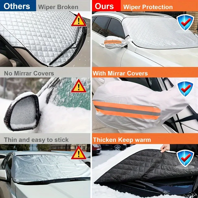 Car Windshield Snow Shield Cover Sun Protection Front Window Frost Sunshade Waterproof Shade Sunshield Suv Sedan Winter Summer 4