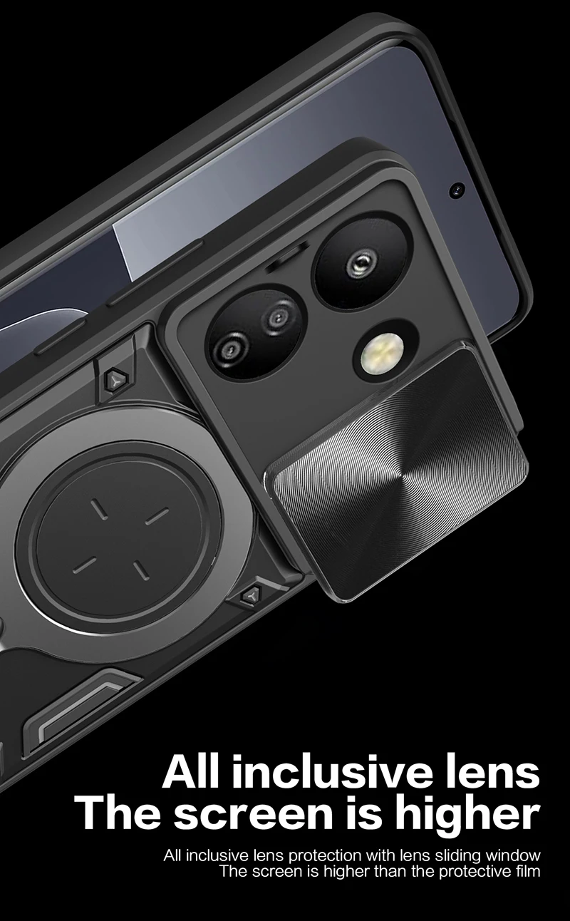 360 ° Rotierende magnetische Autohalterung aus Metall, stoßfeste Handyhülle für Xiaomi 13T 12T 11T Pro Redmi Note 13 13C 12C 11 10S Pro Lite – Detail 9