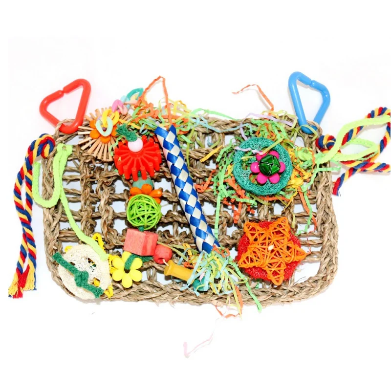 

Climbing Net Bird Toys Colorful Rattan Ball Play Budgies Gym Playground Plastic Rattan Rope Puzzle Toy for Cages Birds Macaws