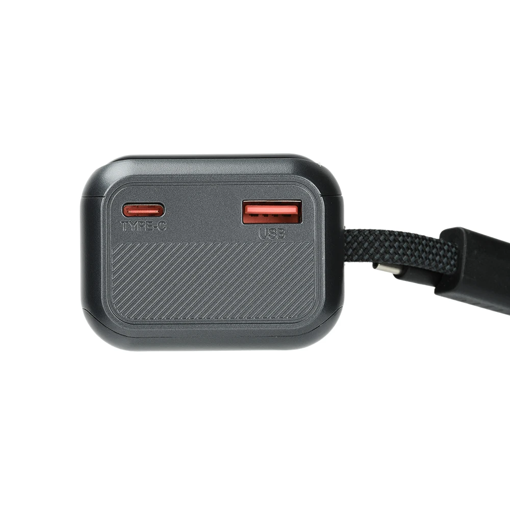 디지털 디스플레이가 있는 PD 100W 고속 충전 파워 뱅크 키트 DIY 휴대용 충전기 케이스 21700 배터리 지원 회색 하우징