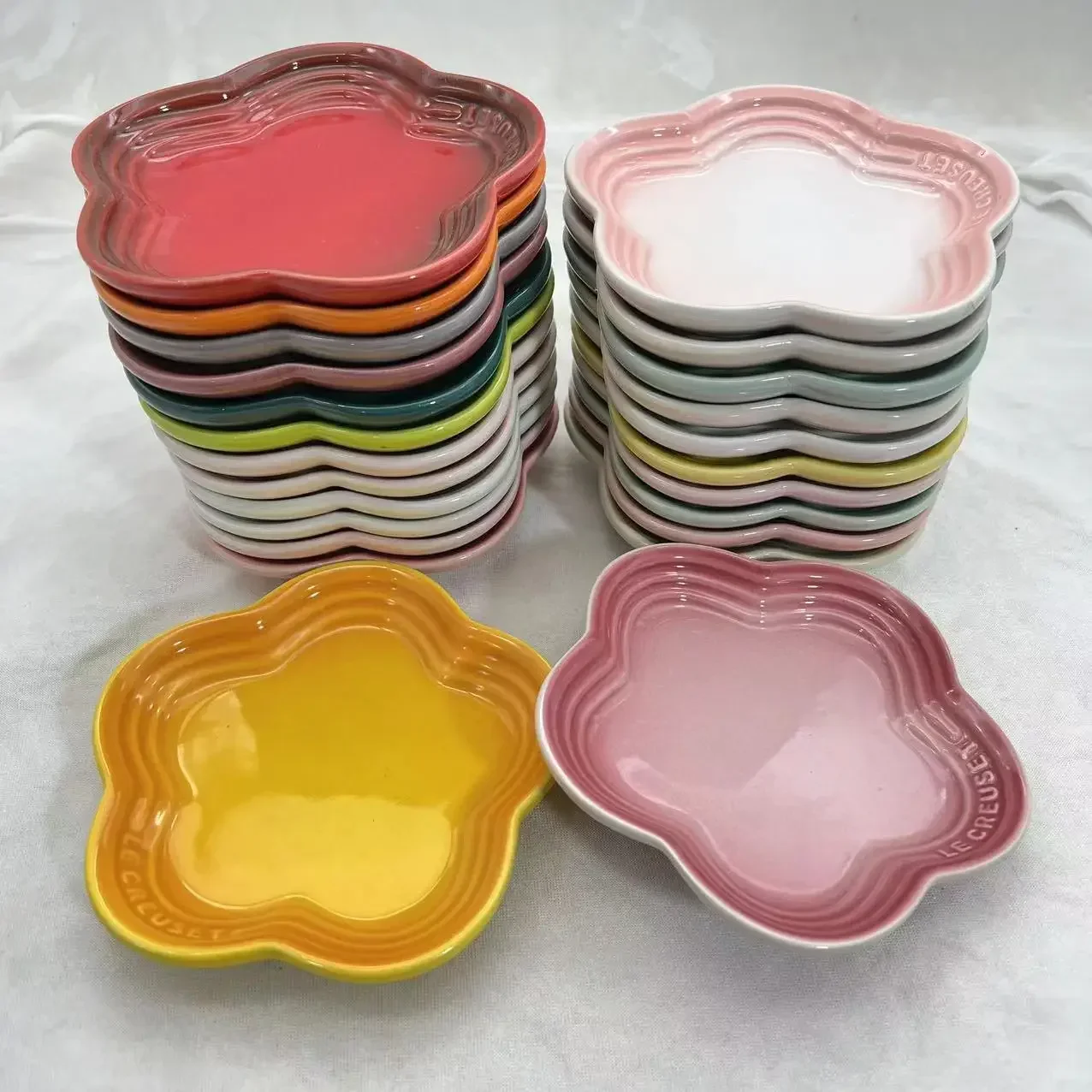 Ceramic Plum Blossom Sauce Plates - 55 Inch Dessert Dishes French Cool Color Tableware