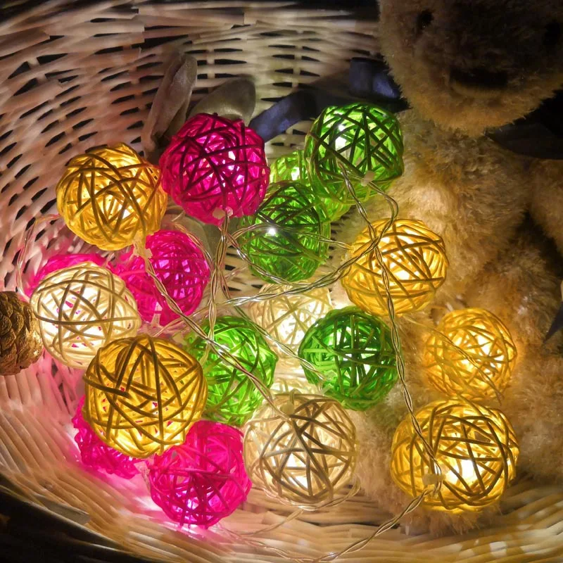 

Ins rattan ball lamp room cotton ball night lamp