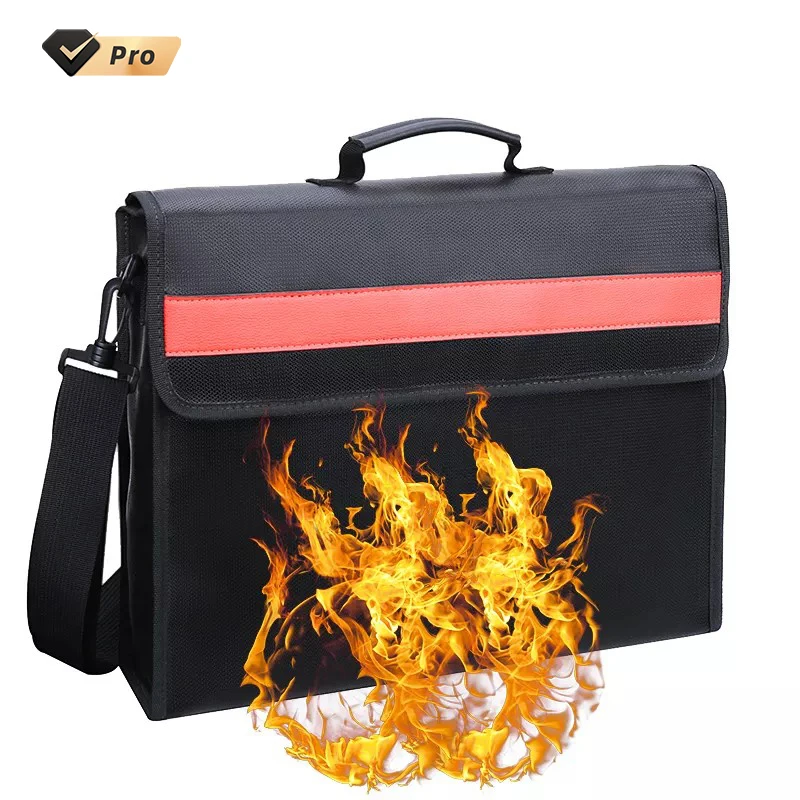 

ENGPOW Reflective Stripe Fireproof File Organizer Waterproof Zipper Document Bag Business Travel Organizer Bag
