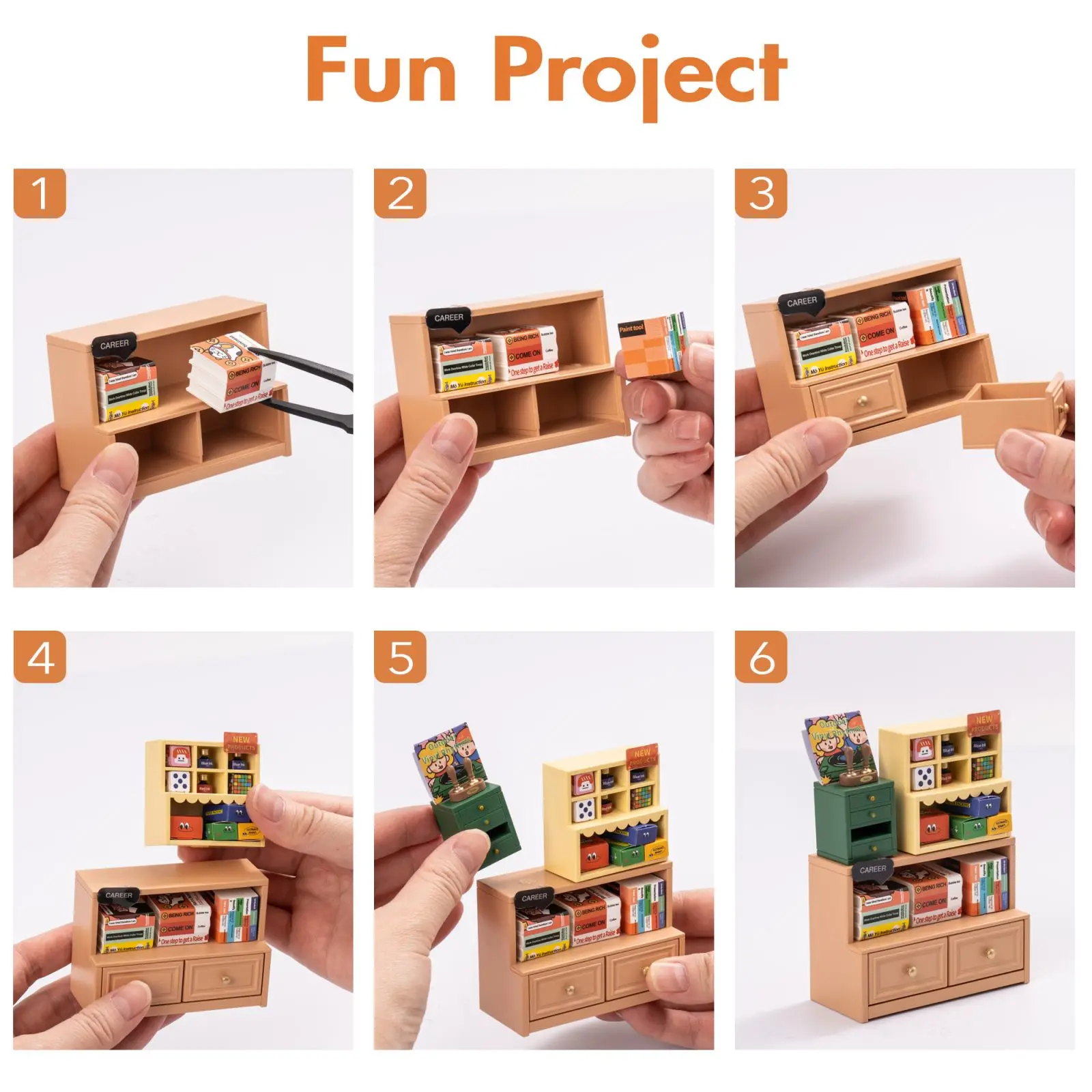 Robotime Rolife 3D Plastic Puzzle Mini Doll House Fascinating Book Store  DIY Miniature House Kit - AliExpress