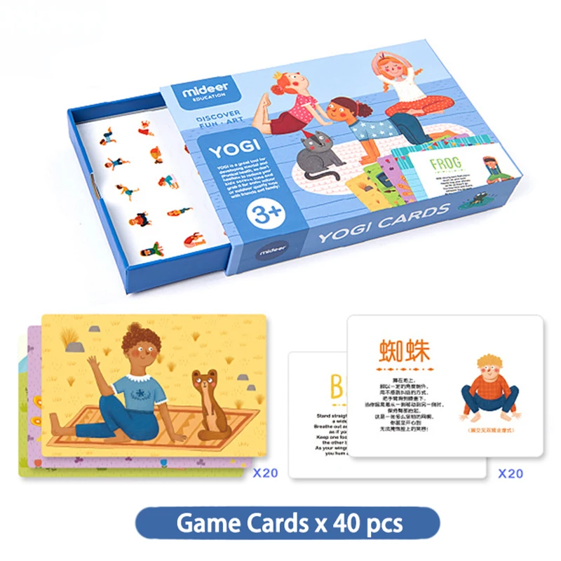 Yoga Poses Cards Games For Kids Flexibility and Balance Fitness Teaching Toys Family Parent-child Interaction Sport Girls Toys