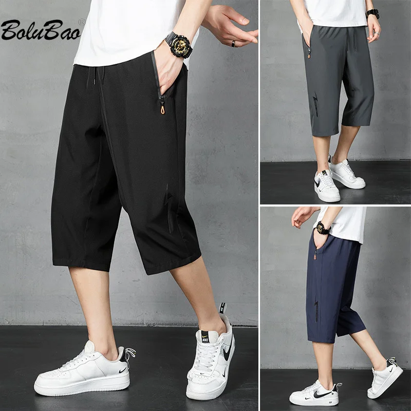 

BOLUBAO 2023 Casual Pants For Men Solid Color Large Pocket Slim Cropped Pants High Quality Design Hot Casual Pants For Men