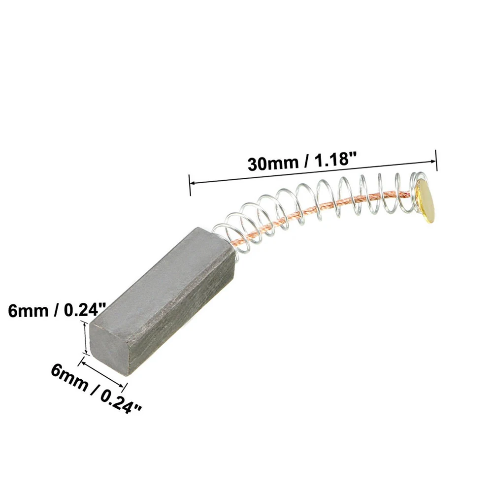 10pcs Carbon Brushes Kit For Electric Motors 20mm X 6mm X 6mm Replacement Part Carbon + Metal High Quality Brushes