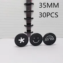 

30PCS35MM smiley face plastic binding ring buckle for notebook loose-leaf mushroom hole notebook binding supplies