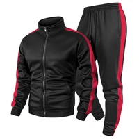 Survêtements Patchwork Colorblock pour hommes, ensemble 2 pièces, vêtements de sport, manteau à fermeture éclair avec poche Kanga, pantalons de survêtement, pantalons de jogging 5