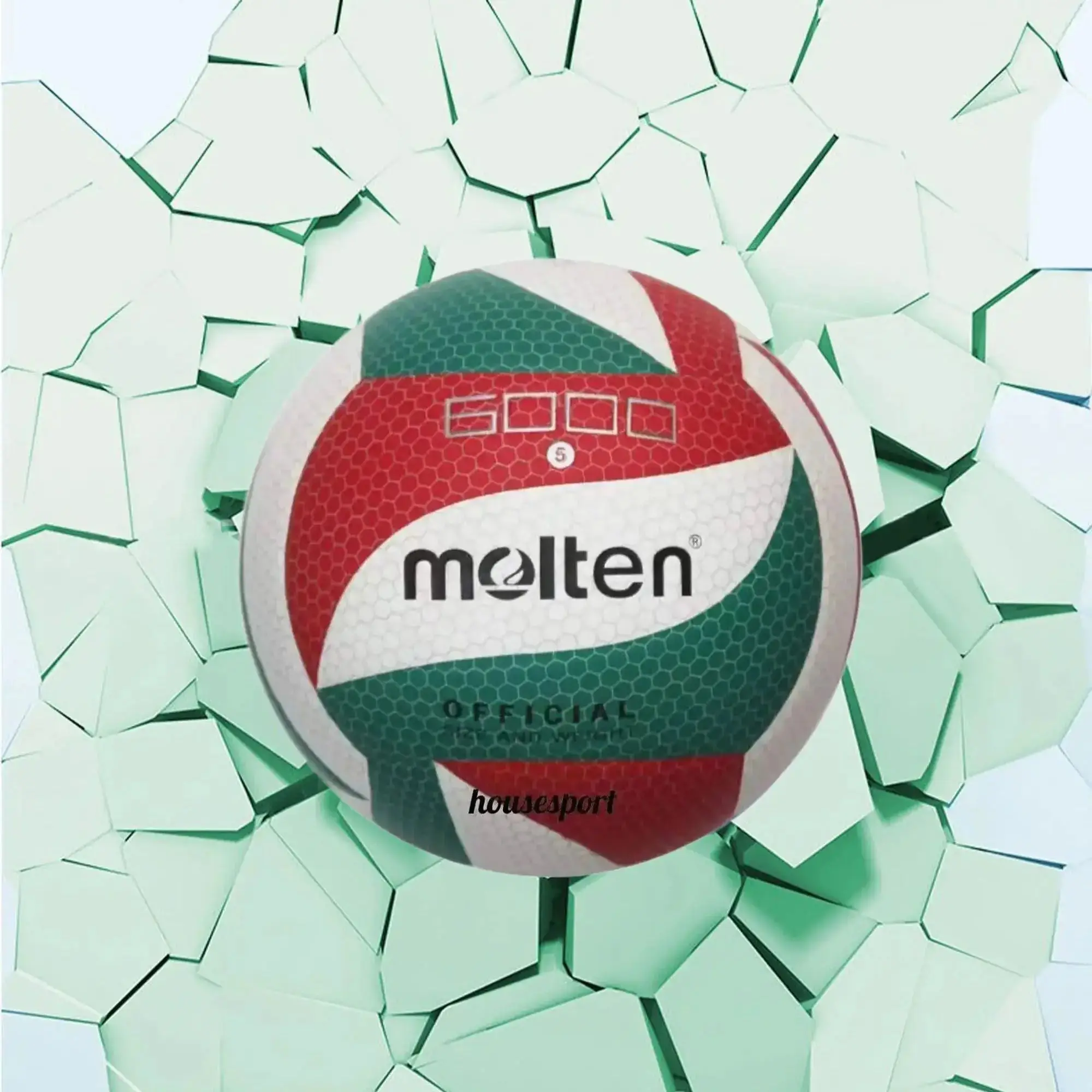 Printed Volleyball 6000 Size 5 for Outdoor Sports Training