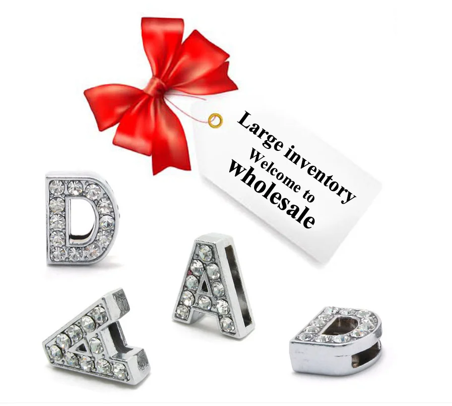Sparkling Rhinestone Alphabet Charms for Jewelry and DIY Accessories