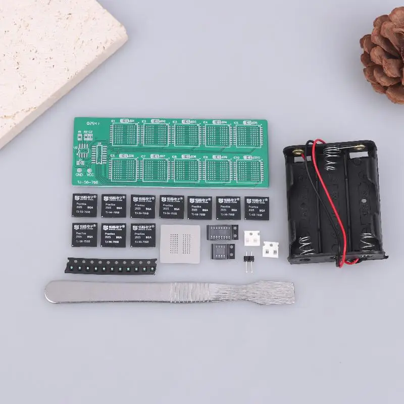 Lötübungsboard-Set mit BGA-Chipsatz für Dezimal-Fließlicht-Training; Lose Zubehörteile für Bildungszwecke – Detail 1