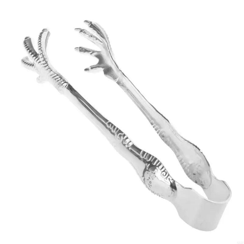 A52C Stainless Steel Ice Tongs Bar Kitchen Serving Tong for Ice Sugar Cubes Teas