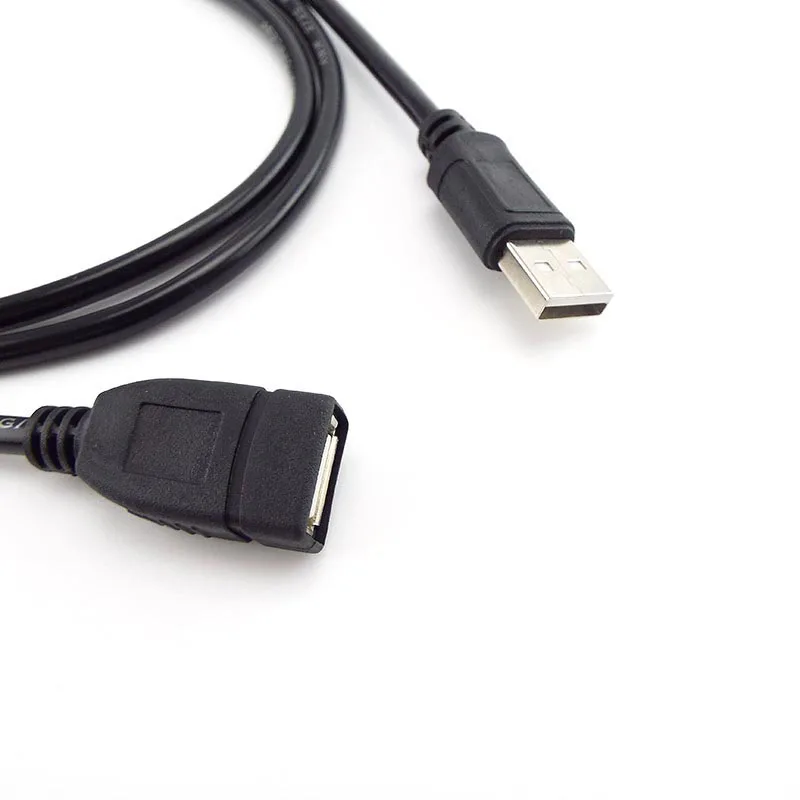 1.5/3/5m 검정색 USB 2.0 남성-유형 A 여성 확장 확장기 커넥터 전원 데이터 전송 M/F 어댑터 케이블 와이어 리드