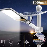 En aluminium 8000 mah haute puissance lumière solaire extérieure lampadaire solaire étanche réverbère pour Garage jardin terrasse applique murale 1