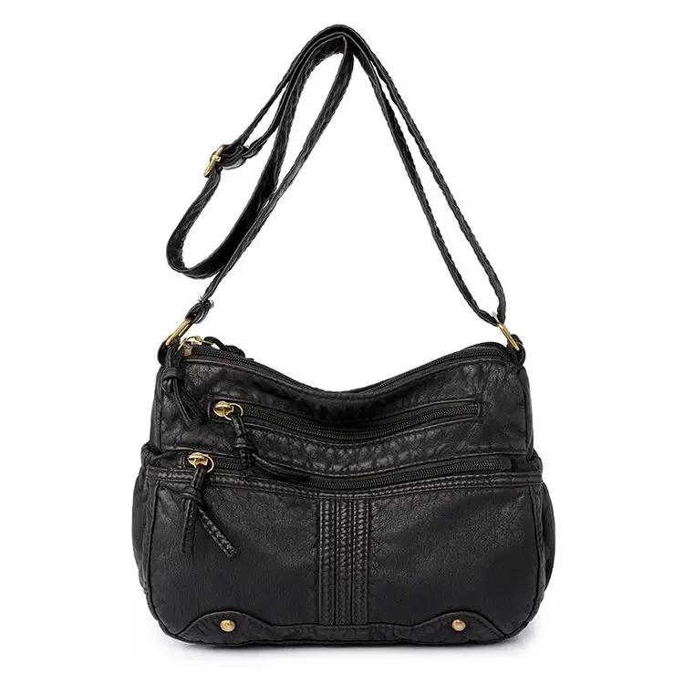 thumbnail image 1 of Bolsos cruzados versátiles de mezclilla Bolsos de mujer con cremallera sólida en oferta 2024 Bolsos de hombro de alta capacidad con hilo de coser de alta calidad, 1 of 5