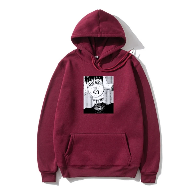 

Ужас Хэллоуин худи HoJunji itoureck Мужская теплая стильная толстовка худи флис чистого хлопка флисовый пуловер с принтом