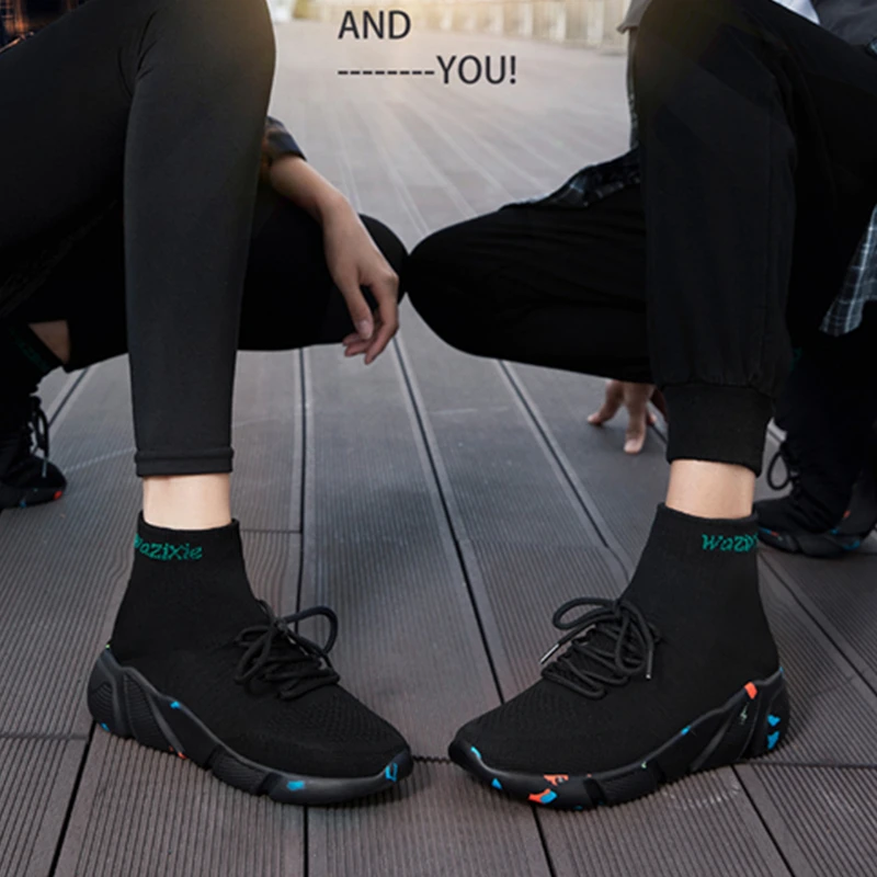 Unisex New Women Shoes Fashion Sneakers Women Sports Shoes Plus Size Casual Shoes Knitting Ventilation Man Loafers Ladies Shoes