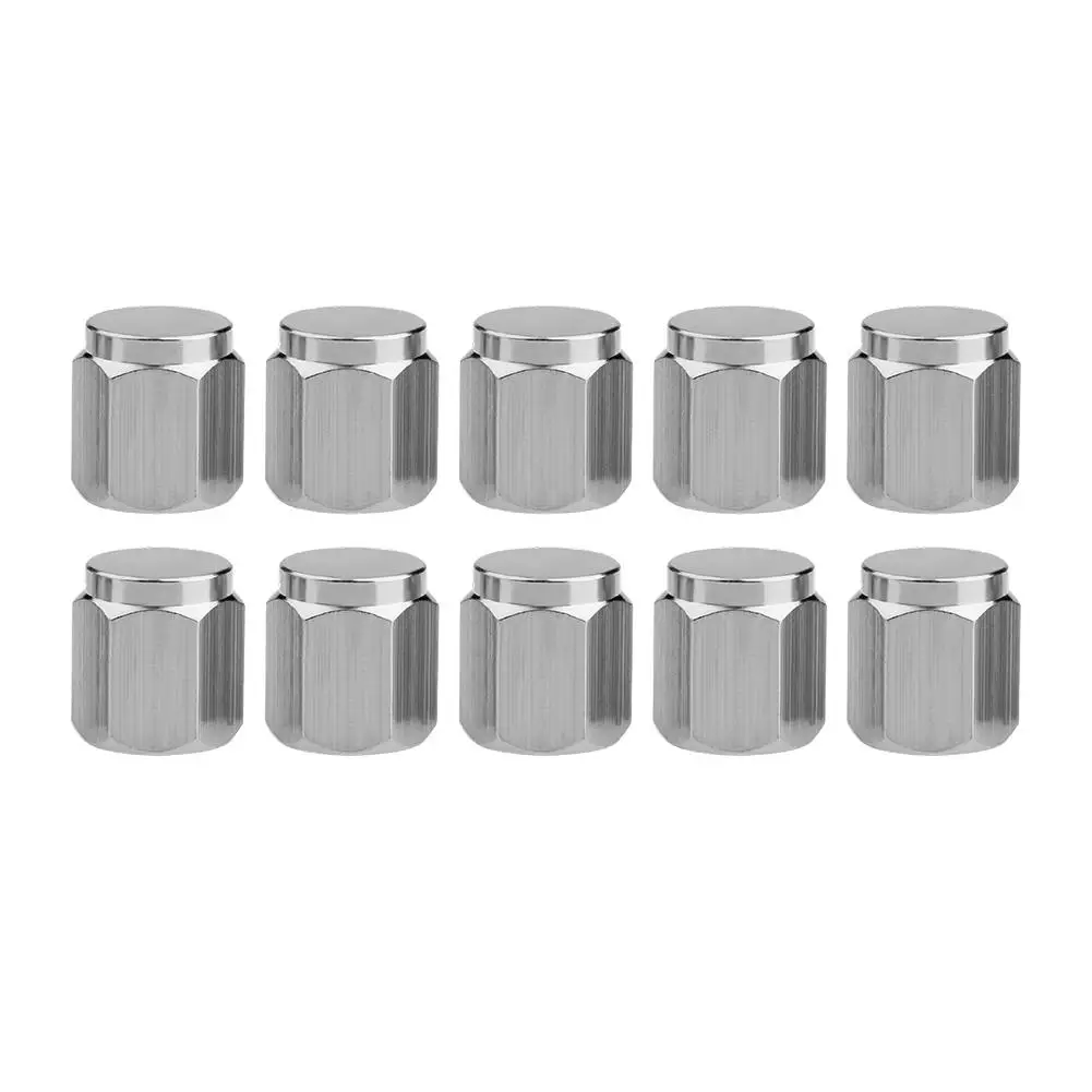 10pcs Wheel Valve Stem Caps Universal Wheel Valves Nozzle Caps Chrome Copper Wear-resistant Auto Accessories for Car Motorcycle
