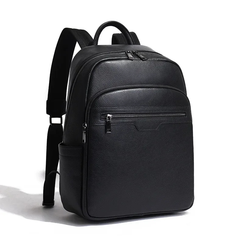 2025 Fashion New Brand Natural Cowskin Genuine Leather Men's Backpack Large Capacity Shoolbag Boy Laptop Backpack Computer Bag 2