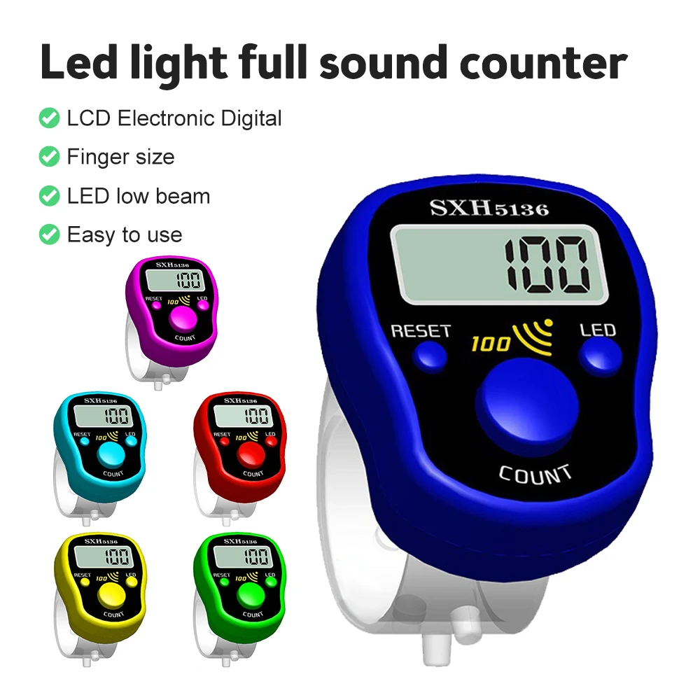 LED-Electronic-Finger-Clicker-Tasbih-Handheld-Ring-Click-Lap-Counter ...
