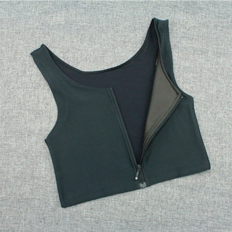 Breast Binder Vest Lesbian Trans Slim Corset Bra Undershirt Flatten Chest Shapers Casual Comfort Zipper Short Tops breast binder