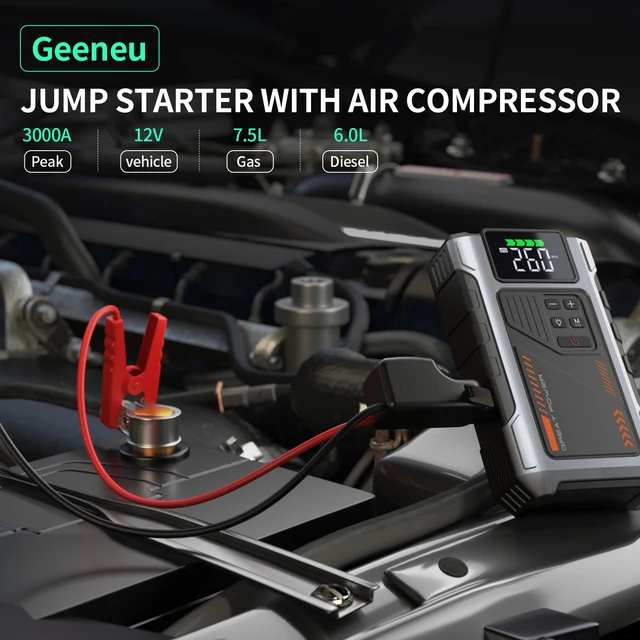 Portable Car Jump Starter With Air Compressor 2