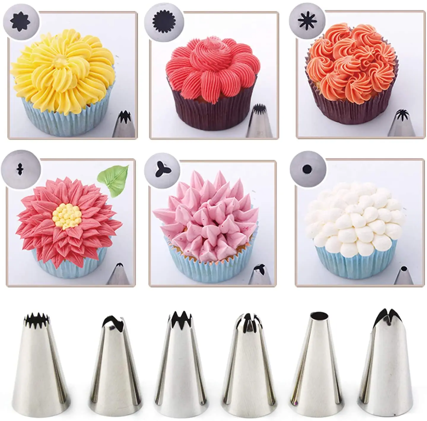 Cream Nozzles Tips Tools Accessories For Cake Decorating Pastry Bag Kitchen Bakery Confectionery Supplies 8/14/26/50pcs Set air fryer accessories cake turntable cake surround film baking mat baking cooling rack