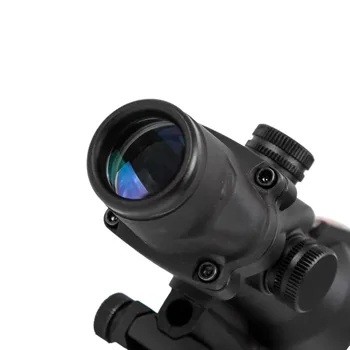 4X32 Hunting Riflescope Real Fiber Optics Grenn Red Dot Illuminated Etched Reticle Tactical Optical Sight 2