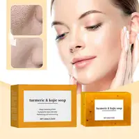 Savon artisanal au curcuma et à l'acide kojique 100g, au citron, pour éclaircir les taches brunes, blanchir la peau, éclaircir le corps, nettoyer le visage 3