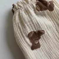 Pantalons en coton biologique pour bébés, nouveau-nés, automne, printemps, été, hiver, imprimé mignon, vêtements en mousseline douce, pantalons Capris 6