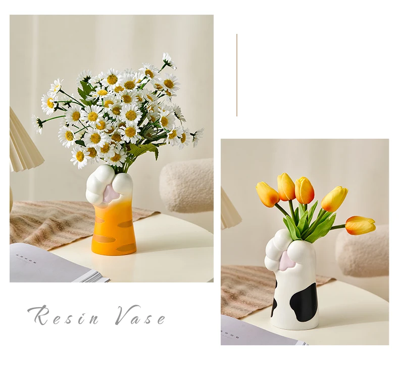 Resin Cat Claw Flower Vase