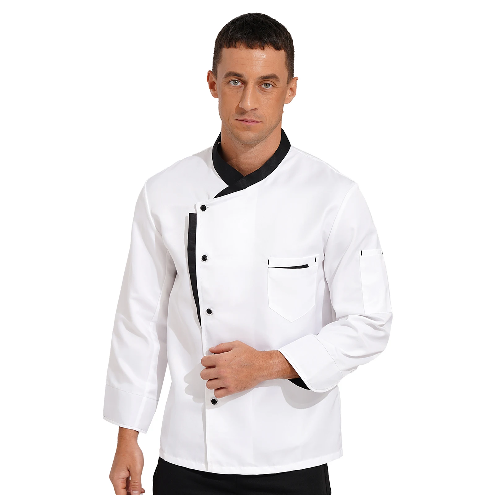 Unisex Men's Chef Jacket Summer Long Sleeve Coat Restaurant Kitchen Cooking Apparel Work Wear Uniform