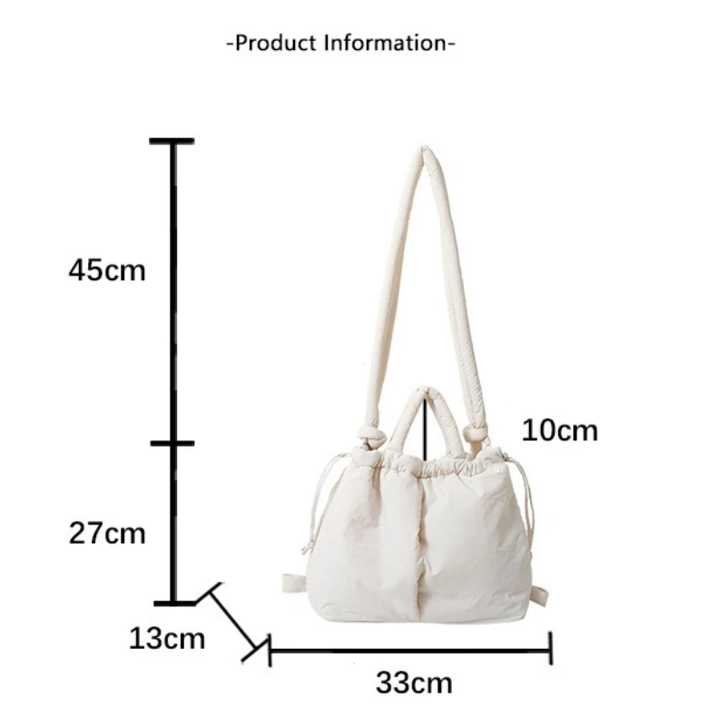 New Korean Fashion Fabric Shoulder Bag Soft Down Crossbody Bag Mini Tote Purses for Women Underarm Bags Handbags and Purses