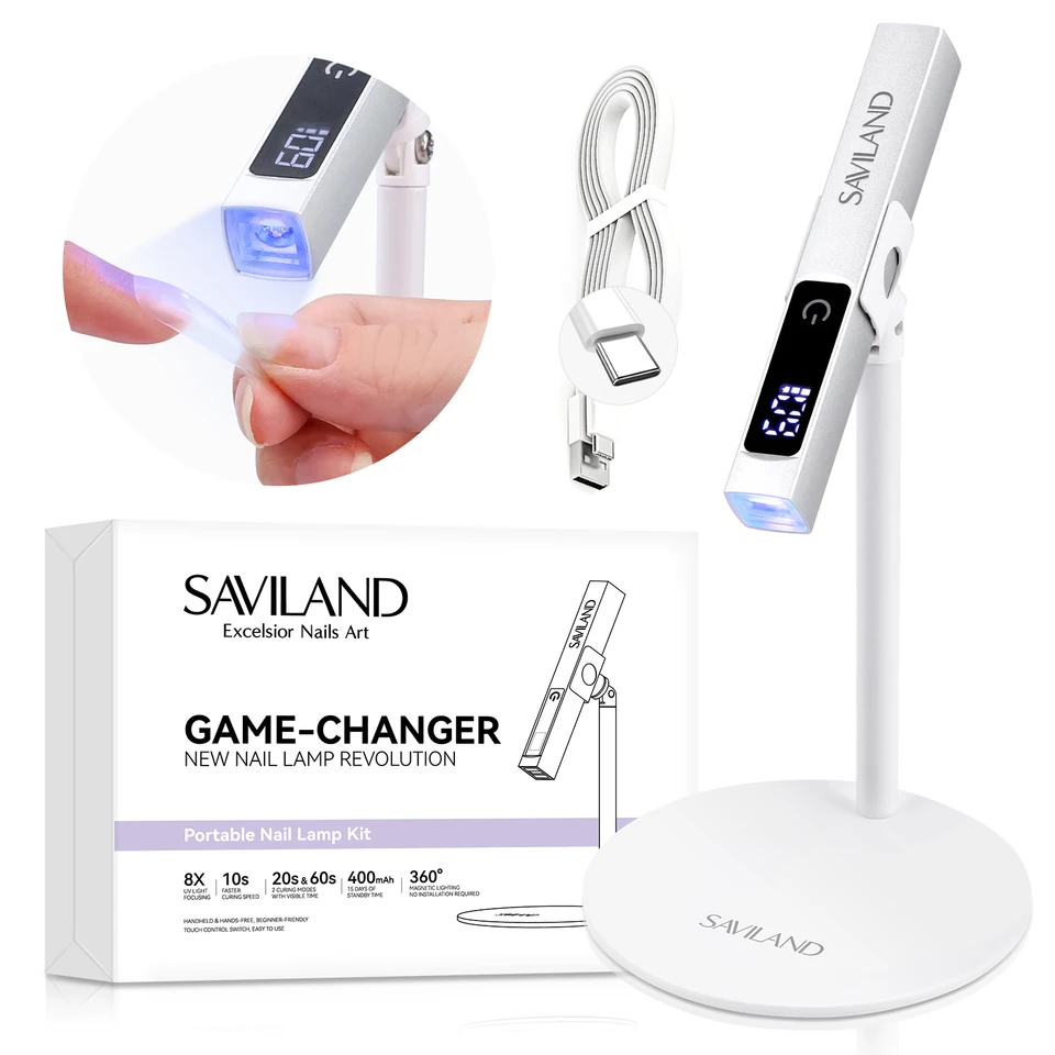 Portable Rechargeable UV LED Nail Lamp with Stand