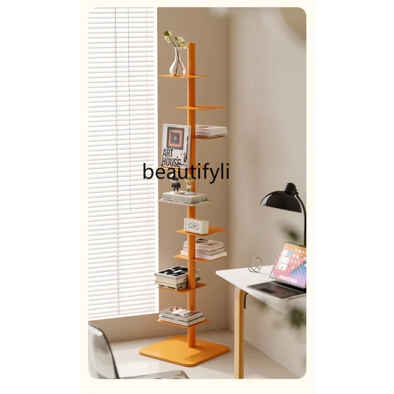 

Rotating Invisible Shelves Floor Storage Multi-Layer Bookcase Iron Living Room Corner Shelf