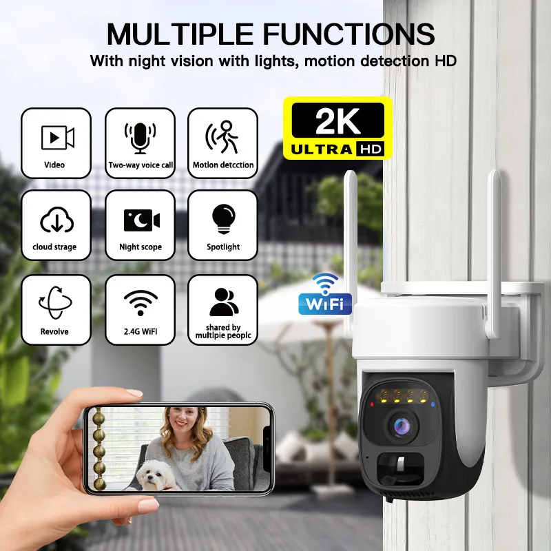 SZSINOCAM Wireless Solar-Powered Camera Single-Lens WiFi Pan-Tilt Camera Outdoor Video Surveillance Camera with Built-in Battery 3