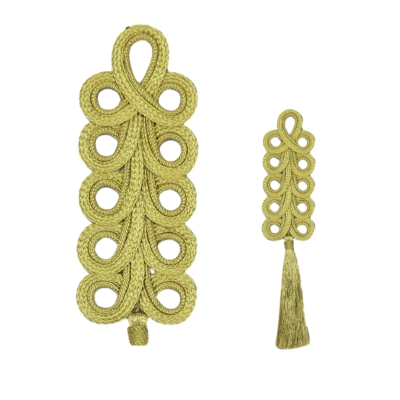 Cheongsam Braided Applique Large Tassels Decoration for Sweater Coat Cheongsam Traditional Handcraft Accessories