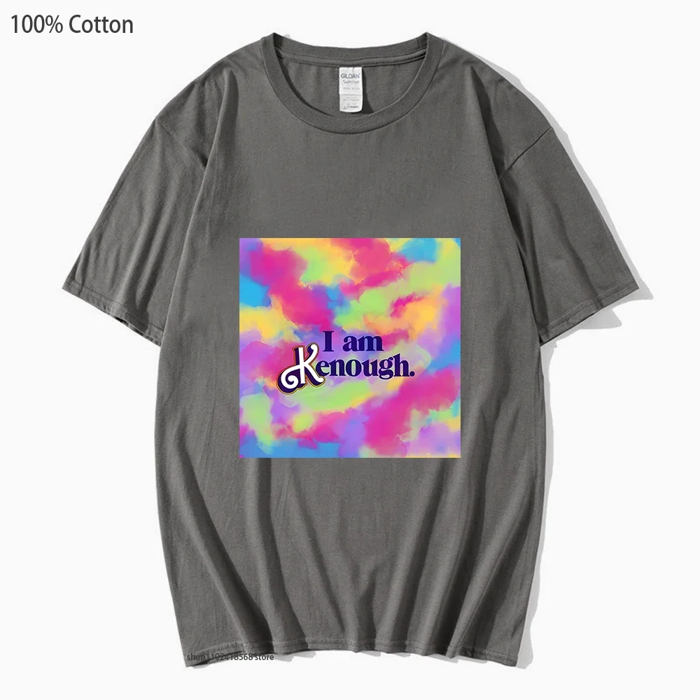 

Hot Pink cartoon Tshirt I Am Kenough T-Shirts for Women Men Barbenheimer Shirt Funny Movice Clothes Kpop Streetwear 100% Cotton