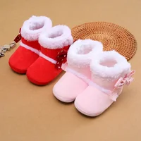 Newborn Baby Girl Plush Snow Booties Keep Warm Shoes Non-Slip Sneaker Walking Soft-Soled Breathable Comfortable First Walkers 4