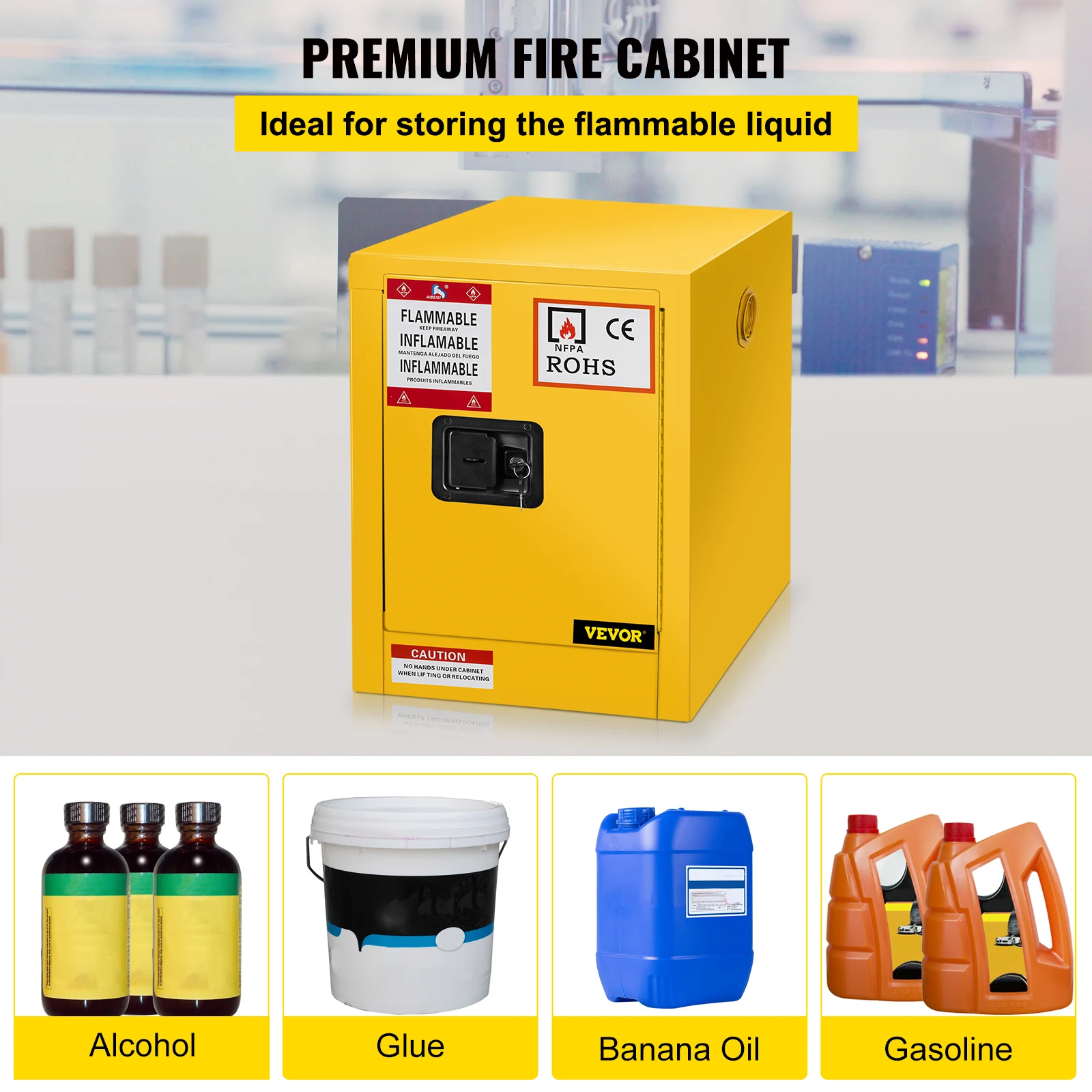 Cold Rolled Steel Flammable Liquid Storage Cabinet